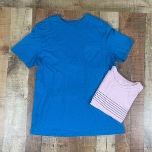 Lee Large Pima Cotton Solid Graphic Tee Shirt Bundle Pastel Casual Spring